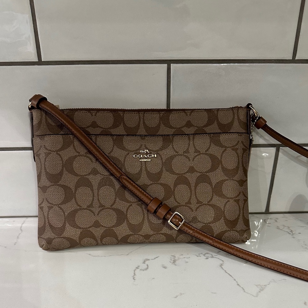 Coach Signature Brown Crossbody